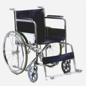 รถเข็นคนไข้ รุ่น FS809-46 ชุบโครเมี่ยม ล้อใหญ่