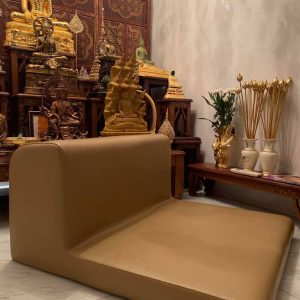 เบาะนั่งสมาธิ หุ้มหนัง รุ่นบัลลังก์พื้นหนา