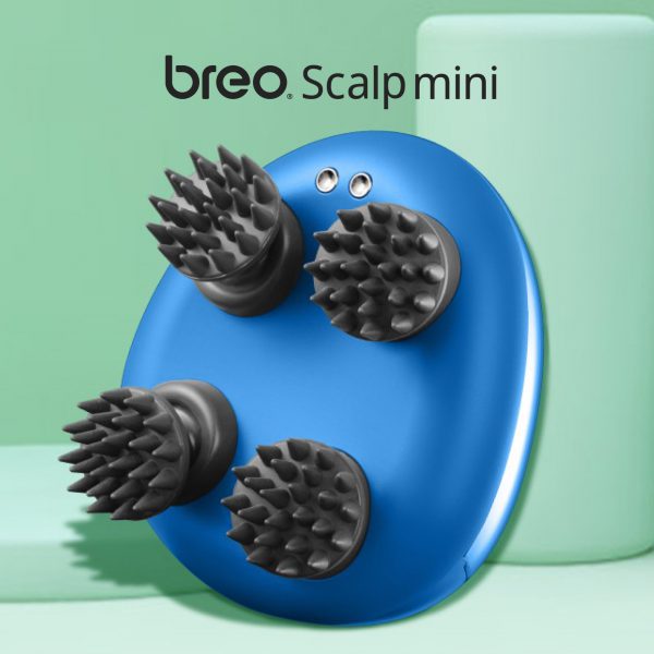 01-3 breo เครื่องนวดหนังศีรษะแบบพกพา รุ่น Scalp mini สีน้ำเงิน